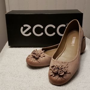 Ecco Kelly leather flats, colour woodrose, 6.5